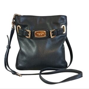 Michael Kors Black Leather Crossbody Bag Purse